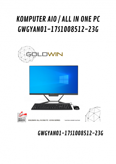 GOLDWIN KOMPUTER AIO  ALL IN ONE PC GWGYAN01 17S1008512 23G