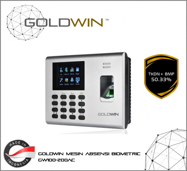 GOLDWIN MESIN ABSENSI  ACCESS DOOR BIOMETRIC SIDIK JARI GW100 200AC