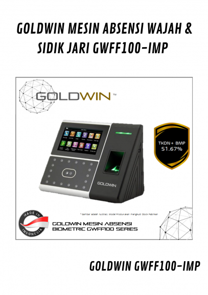 GOLDWIN MESIN ABSENSI WAJAH   SIDIK JARI GWFF100 IMP