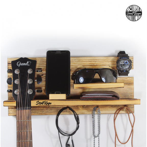 original seratkayu rak dinding stand gitar dinding serbaguna minimalis stand guitar modern unik multipungsi kualitas baik dan rapih