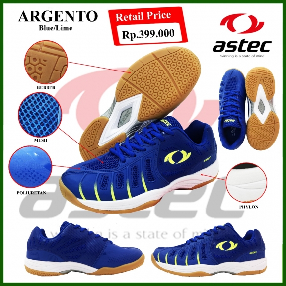 Sepatu badminton original astec ARGENTO 