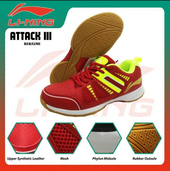 Sepatu badminton original lining attack GEN 3