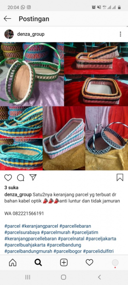 Keranjang parcel anyam