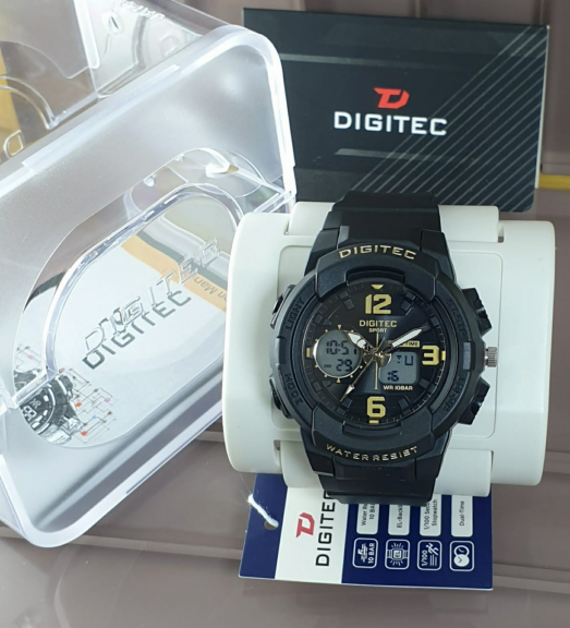 Jam Tangan Sport Wanita Original Digitec Dual Time Tahan Air