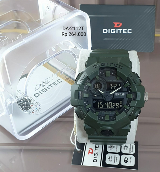 Jam Tangan Sport Pria Original Digitec Dual Time Tahan Air