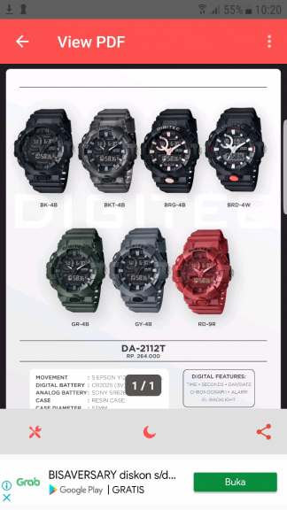 Jam Tangan Sport Pria Original Digitec Dual Time Tahan Air