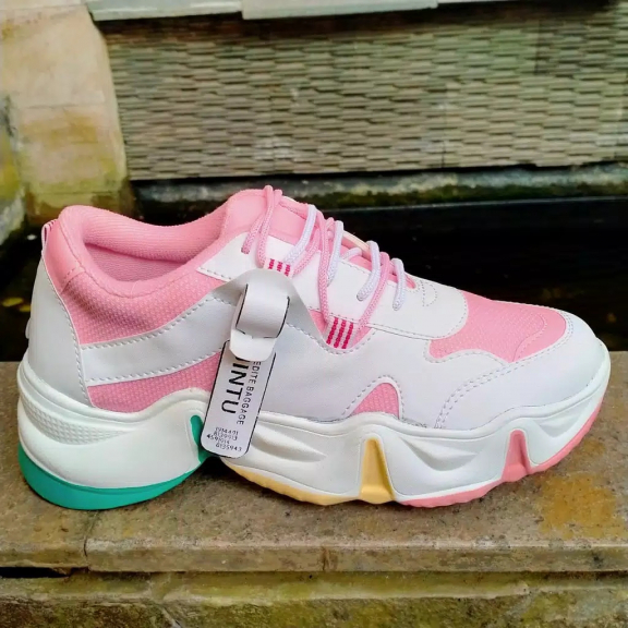 Sepatu Wanita Sneakers Tali JINTU RAINBOW 03