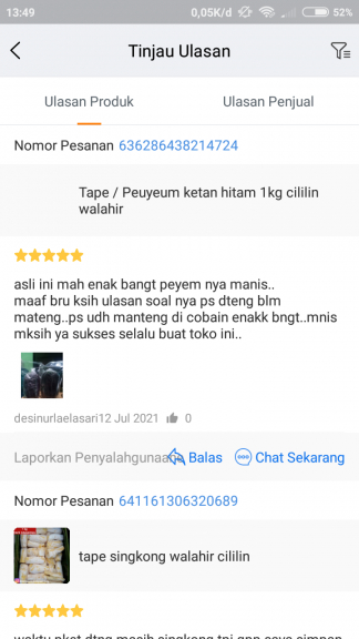 Tape/peuyeum ketan hitam manis khas cililin walahir