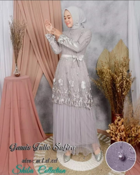 gamis tile safira full brukat