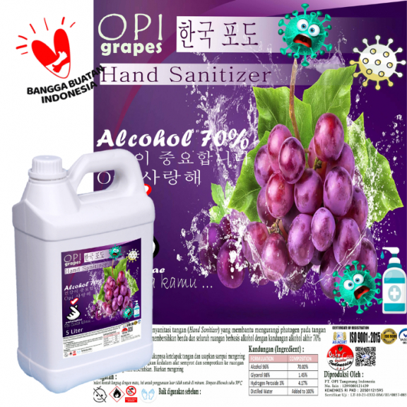 Hand Sanitizer Cair 5 literWangi Anggur