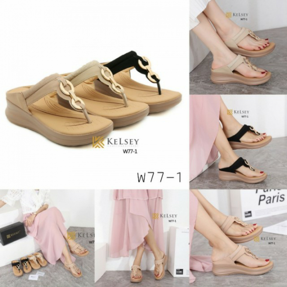 Sandal wanita wedges wl77-1