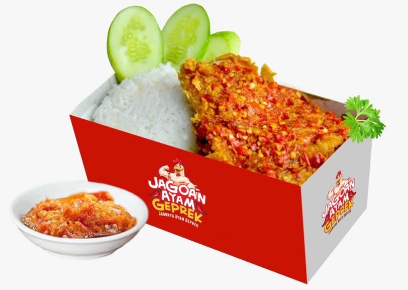 Nasi Ayam Geprek dengan Sambal Bawang