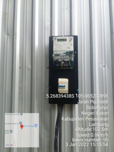 Pemasangan kwh meter daya. 10600 va. 3 phas