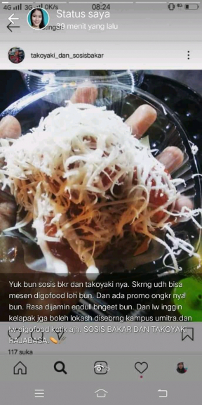 Sosis bakar dan takoyaki