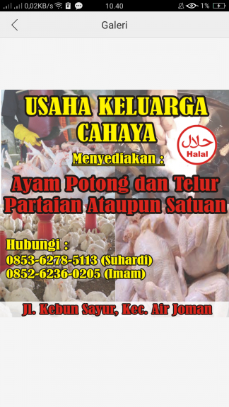 Ayam potong dan telur