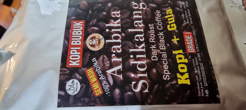 Kopi Bubuk Arabika Sidikalang Dark-Roast/Kopi + Gula