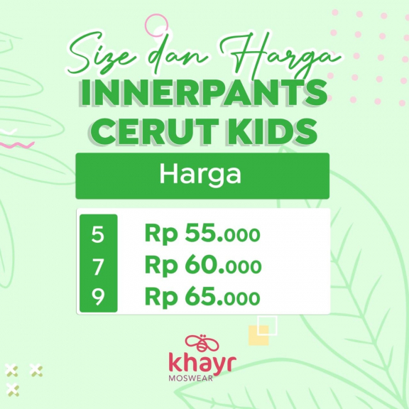 Innerpants  kids cerut 