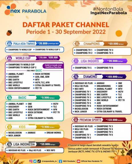 Paket Liga Inggris - Premier League - Nex Parabola