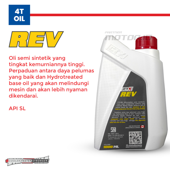 OLI CTX REV SPORT 10W-40 OLI SEMI SINTETIS UNTUK MOTOR SPORT / BEBEK