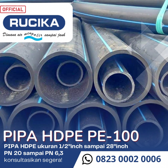 Pipa Hdpe Rucika 3/4 inch 25 mm PN 16