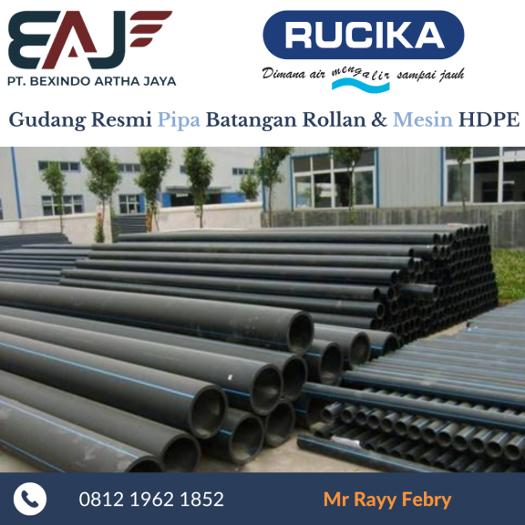 Jual Pipa HDPE Merk Rucika 6 Inch PN20 | Distributor Resmi Pipa HDPE Murah