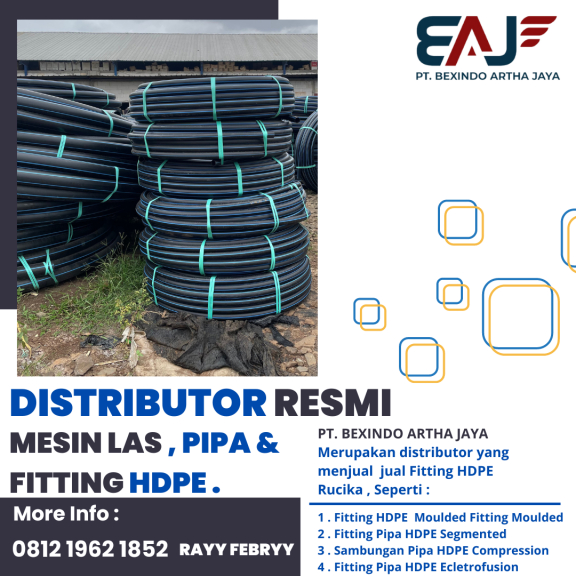 Pipa HDPE 1 1/4 Inch PN16 | Pipa HDPE Rollan 100 Mtr Murah | Pusat Pipa Rucika , Vinilon , 