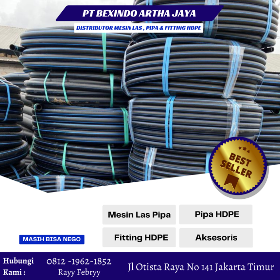 Pipa HDPE 1 1/4 Inch PN16 | Distributor Resmi Pipa HDPE SDR11 Rollan 100 Meter