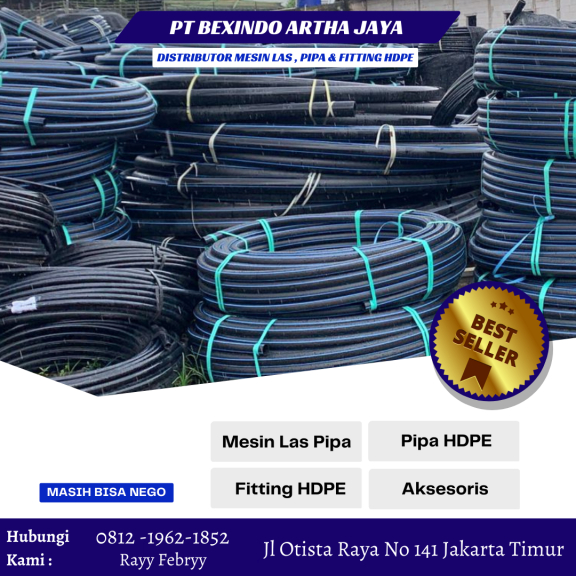 Pipa HDPE 2 Set Inch PN20 SDR 9 | Aneka Pipa Rollan 100 Mtr