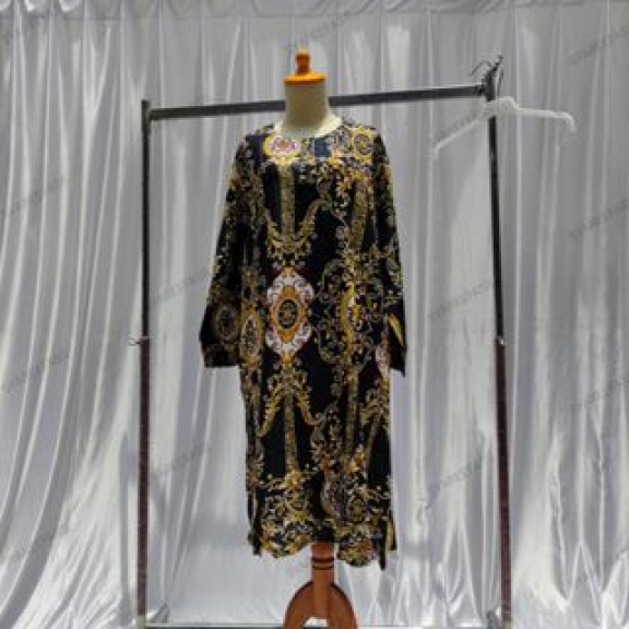 Tunik Dres Batik Jumbo LD 120 Rempel Lengan Panjang Rayon Busui