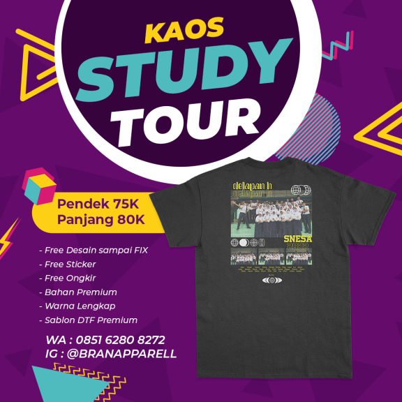 Kaos Custom Bahan Premium Sablon DTF Full Color