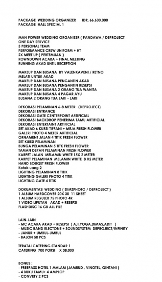 Wedding organizer dekorasi 