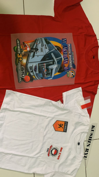 Kaos Custum DTF Gratis Tambah Cetak Tulisan Nama dan Ganti Desain Gambar Baru