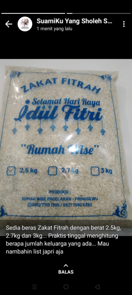 Beras Zakat Fitrah