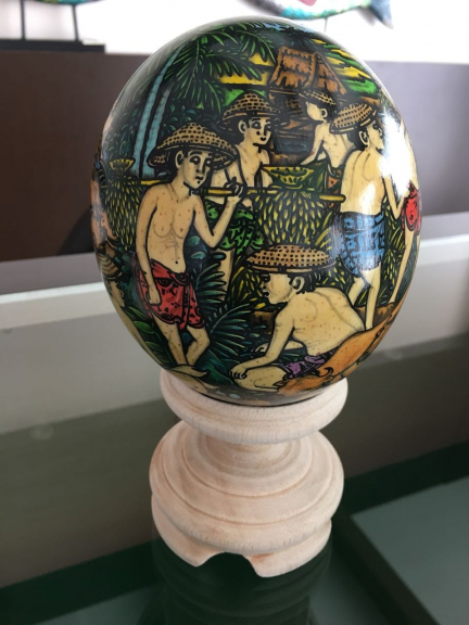 OSTRICH EGG PAINTING