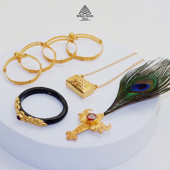 Paket Nelu Bulanin Perak 925 Dilapis Dengan Emas 24 Karat