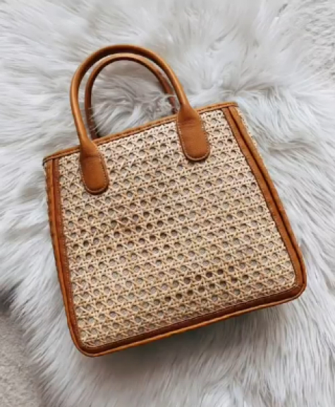 Tas Rotan mix leather