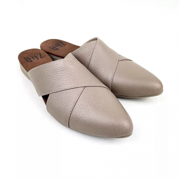 Sepatu Tutong  flat model silang Kulit asli garut