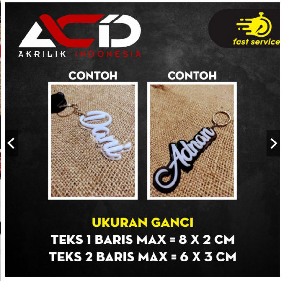 Gantungan Kunci Double Akrilik