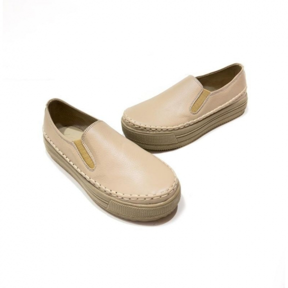 Sepatu wanita Kulit asli garut mode snekaers slip on kulit sapi