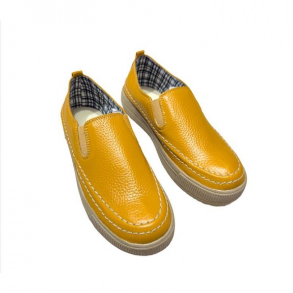 Sepatu wanita Kulit asli garut mode snekaers slip on kulit sapi