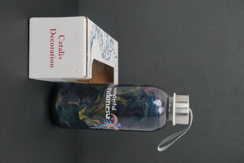 Botol minum kaca resin