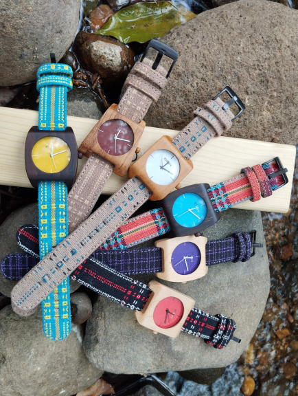 Jam tangan kayu ethnic tenun baduy