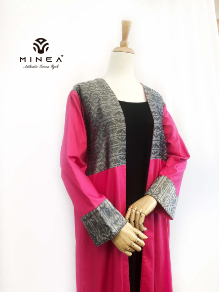 Minea Outer Tenun Motif Kombinasi Katun Linen Afifah