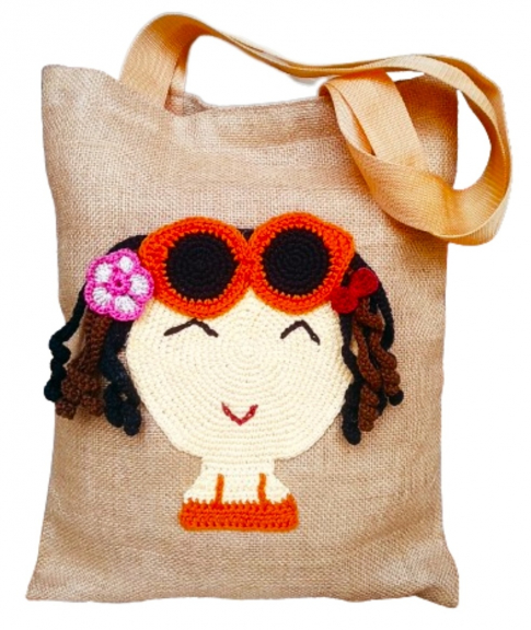 Totebag Goni Mix Rajut Wajah Karakter