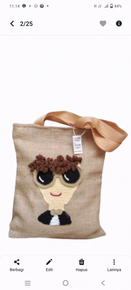 Totebag Goni Mix Rajut Wajah Karakter