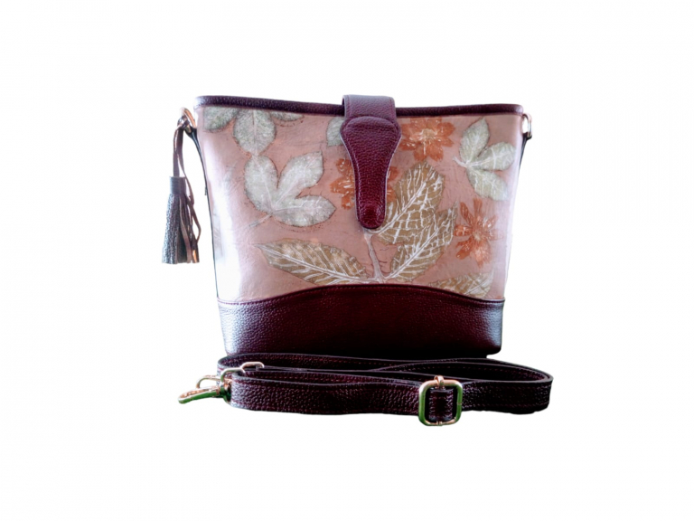 Kajuaru Maroon SlingBag Ecoprint