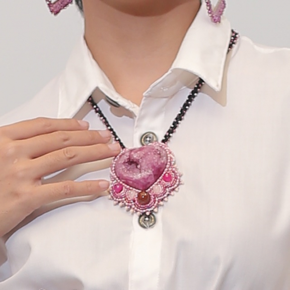 Bros Kalung Druzy Pink