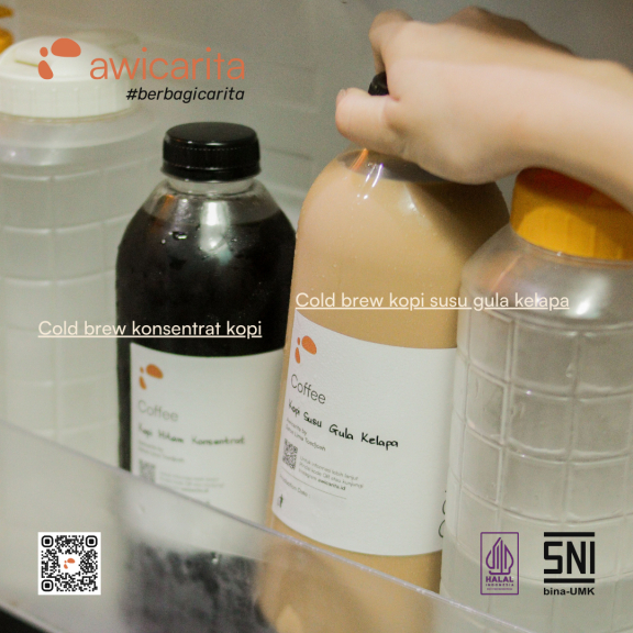 Cold Brew Kopi Susu Gula Kelapa Awicarita