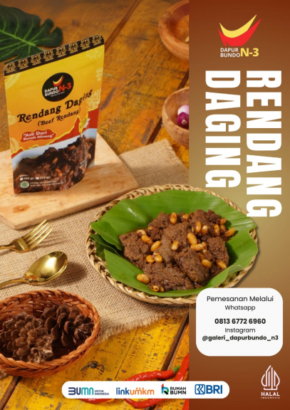 Rendang daging sapi iris campur kacang