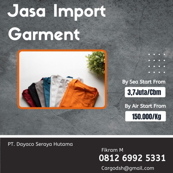 Jasa Import Garment Borongan All In
